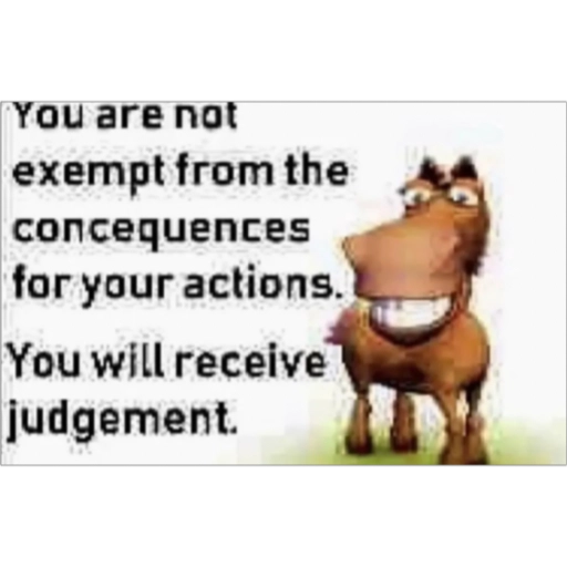 You are not exempt from the concequences for your actions (7dymxfch3b)