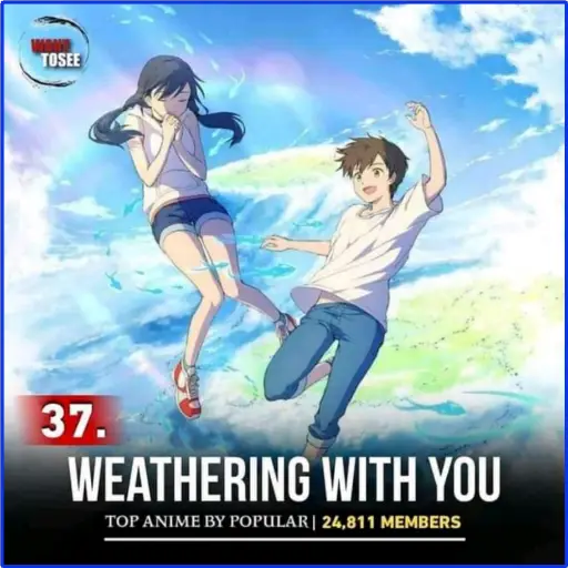 TOSEE 37. WEATHERING WITH YOU TOP ANIME BY POPULAR · 24,811 (zwksptqr9h)