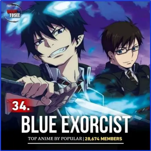 TOSEE 34. BLUE EXORCIST TOP ANIME BY POPULAR · 28,674 (ydv6cnw84b)