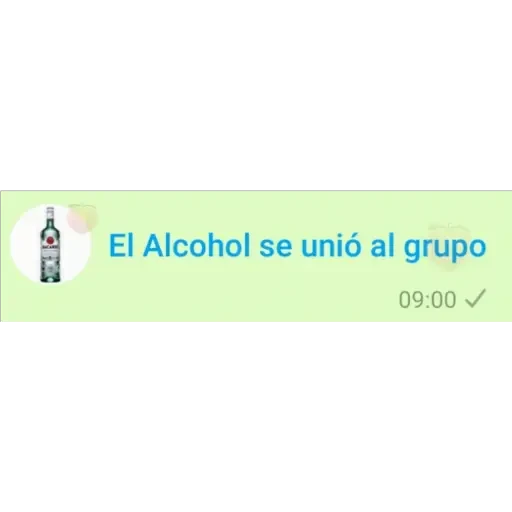El Alcohol se unió al grupo 09:00✓ (45gn7v6pf9)