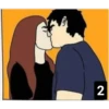 Sweet couple kiss