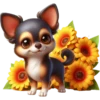 Chihuahua flores amarillas 🏵🌻