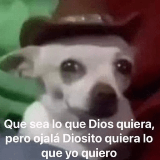 Que sea lo que Dios quiera, pero ojalá Diosito quiera lo que (d5np4mfzhr)