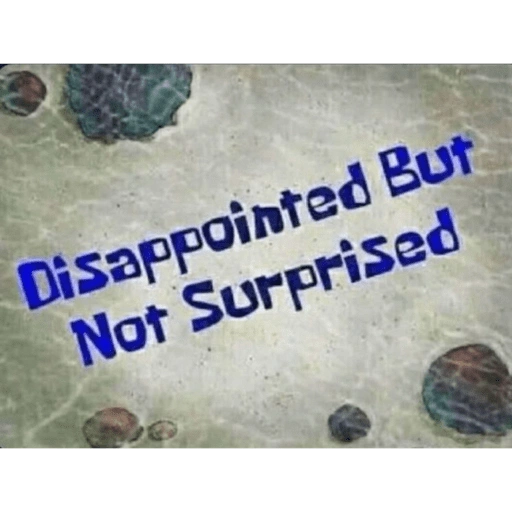 Disappointed But Not Surprised (r6gtjnywm5)