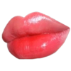 شفاه حمراء لامعة